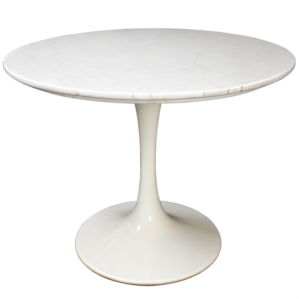 White round table isolated on transparent background png