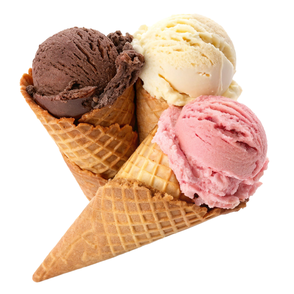 Realistic neapolitan ice cream png