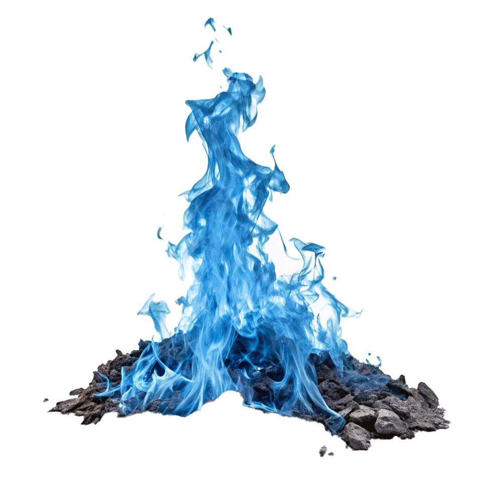 Blue fire on transparent background png