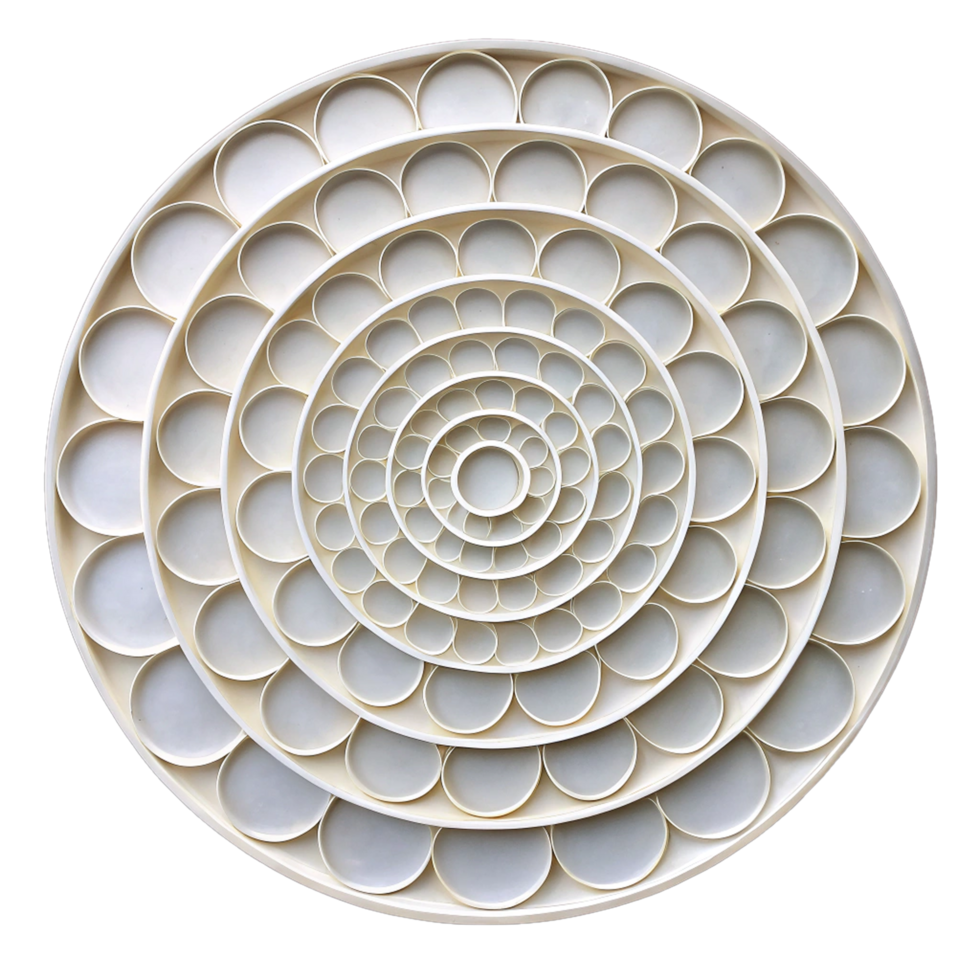 Abstract white circular layer design png