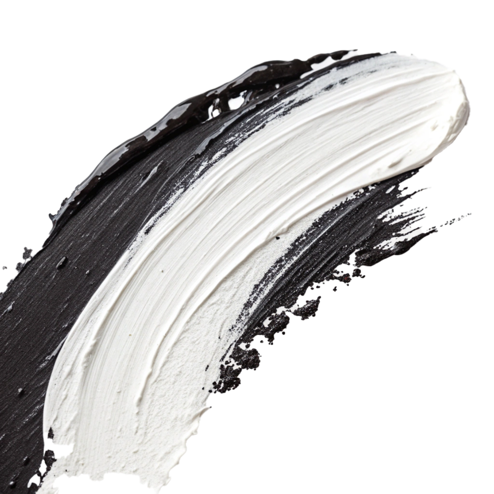 Abstract black and white brush paint png