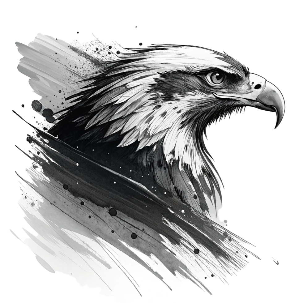 Realistic abstract black and white art png