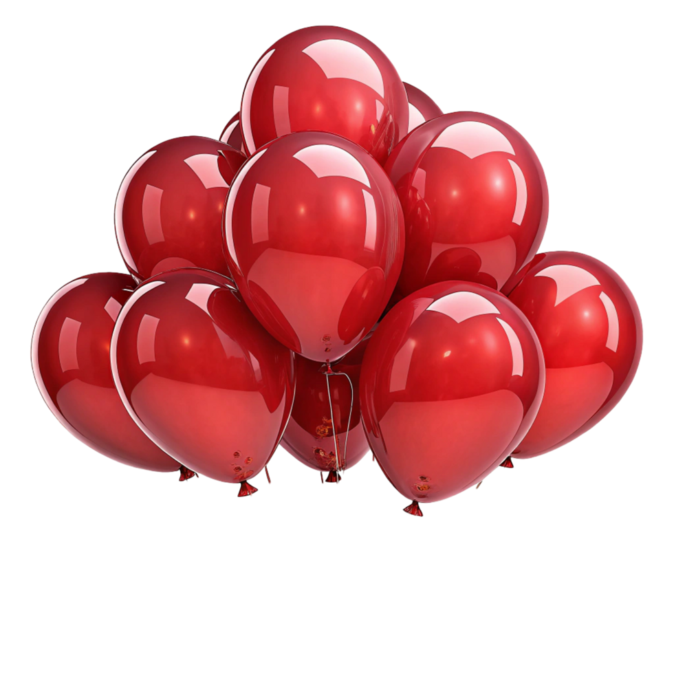 A bunch of red shiny baloons png