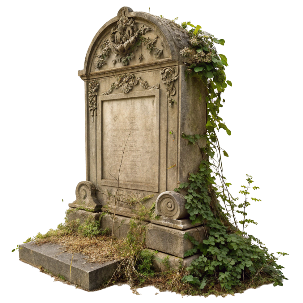 Realistic aged stone gravestone png