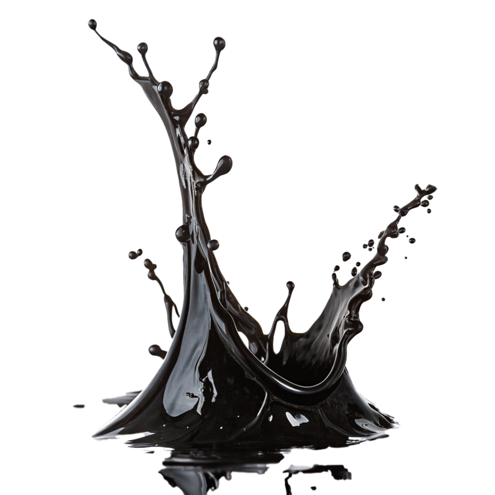 Abstract black ink splash png