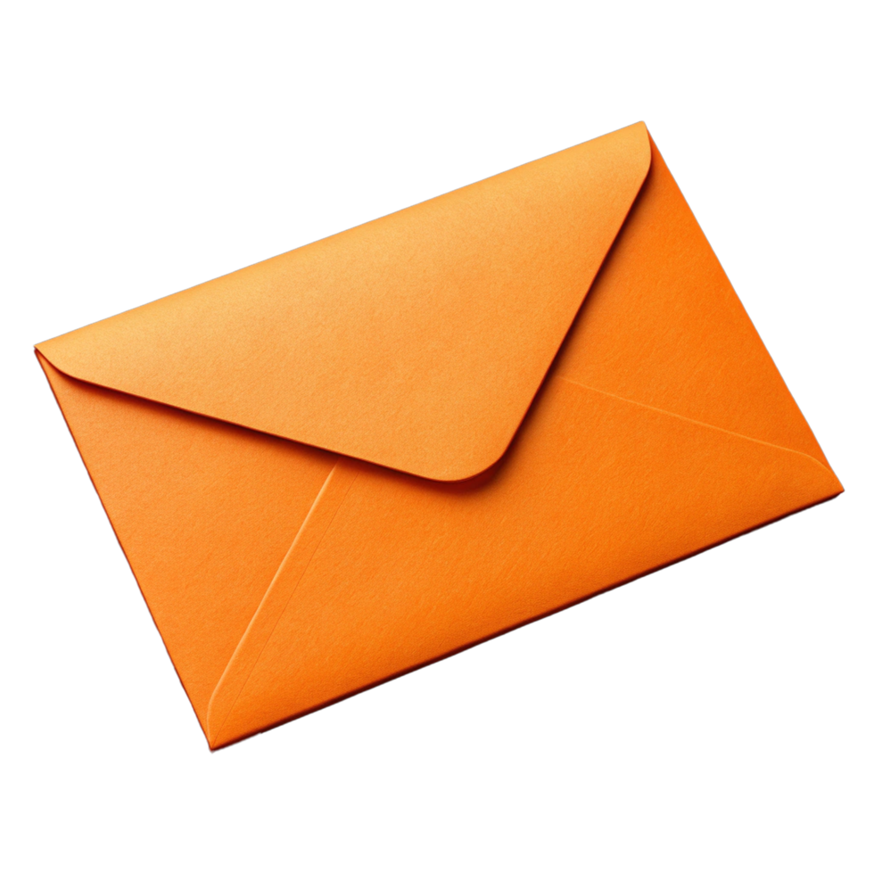 A simple clean orange envelop png