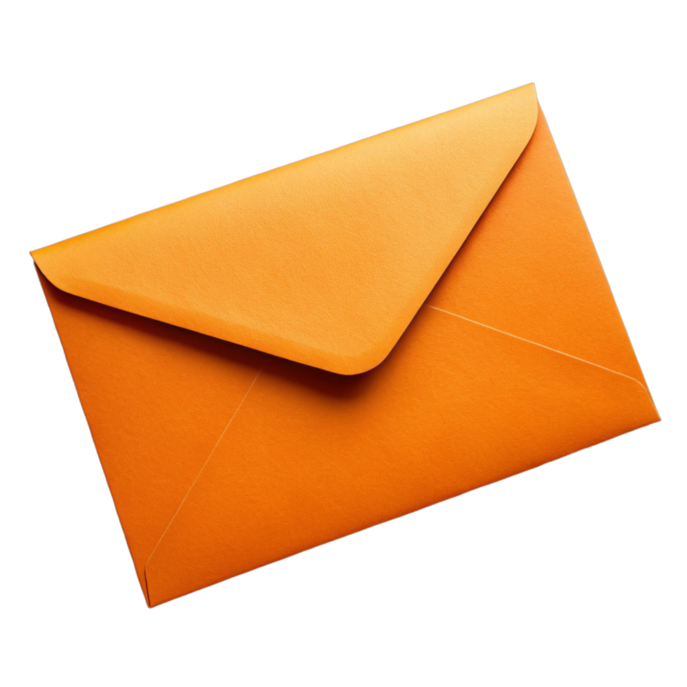 A simple clean vibrant orange envelop png