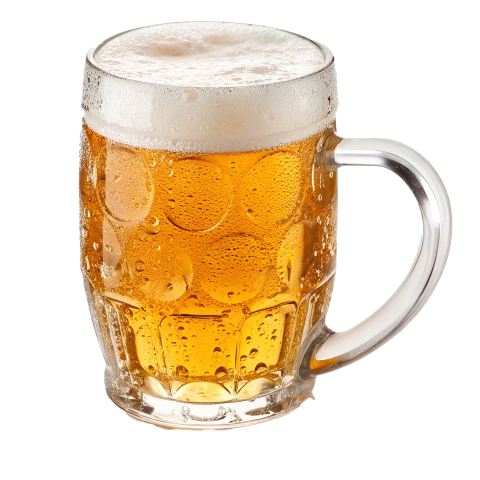 A glass of cold beer isolated png