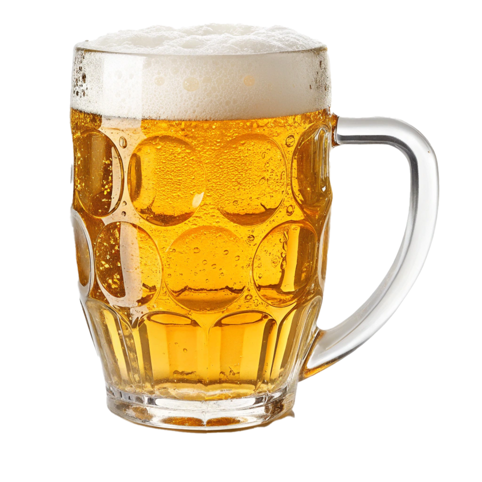 Front view glass with beer png