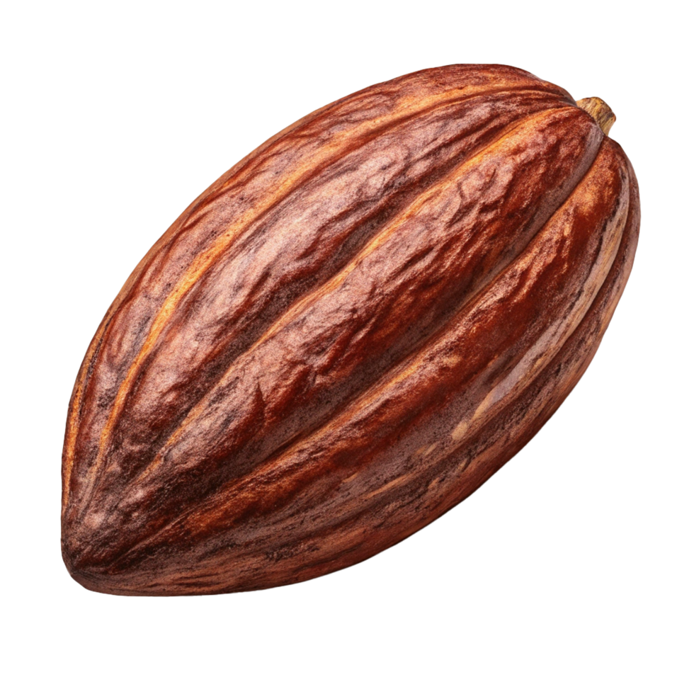 A single cocoa bean rich brown hues deli on transparent background png