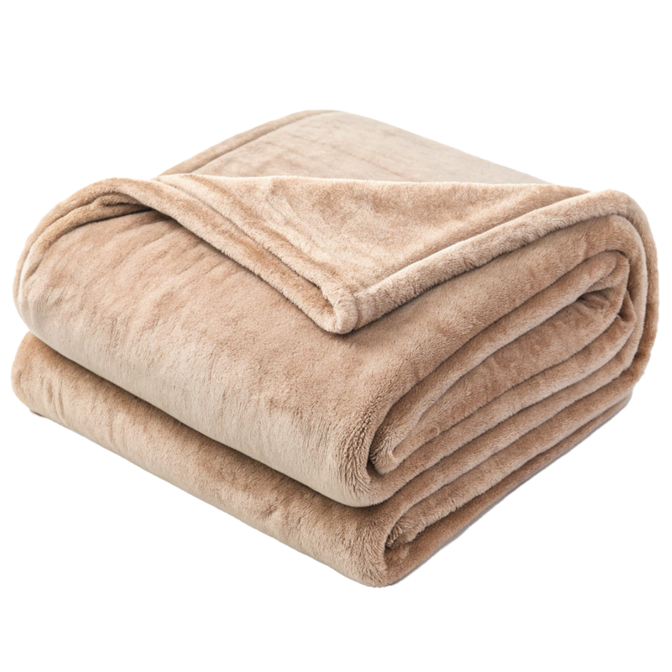 Beige color blanket isolated on transparent background png
