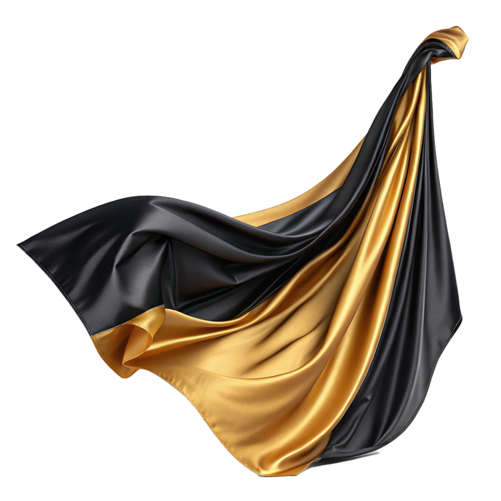 Golden and black fabric png