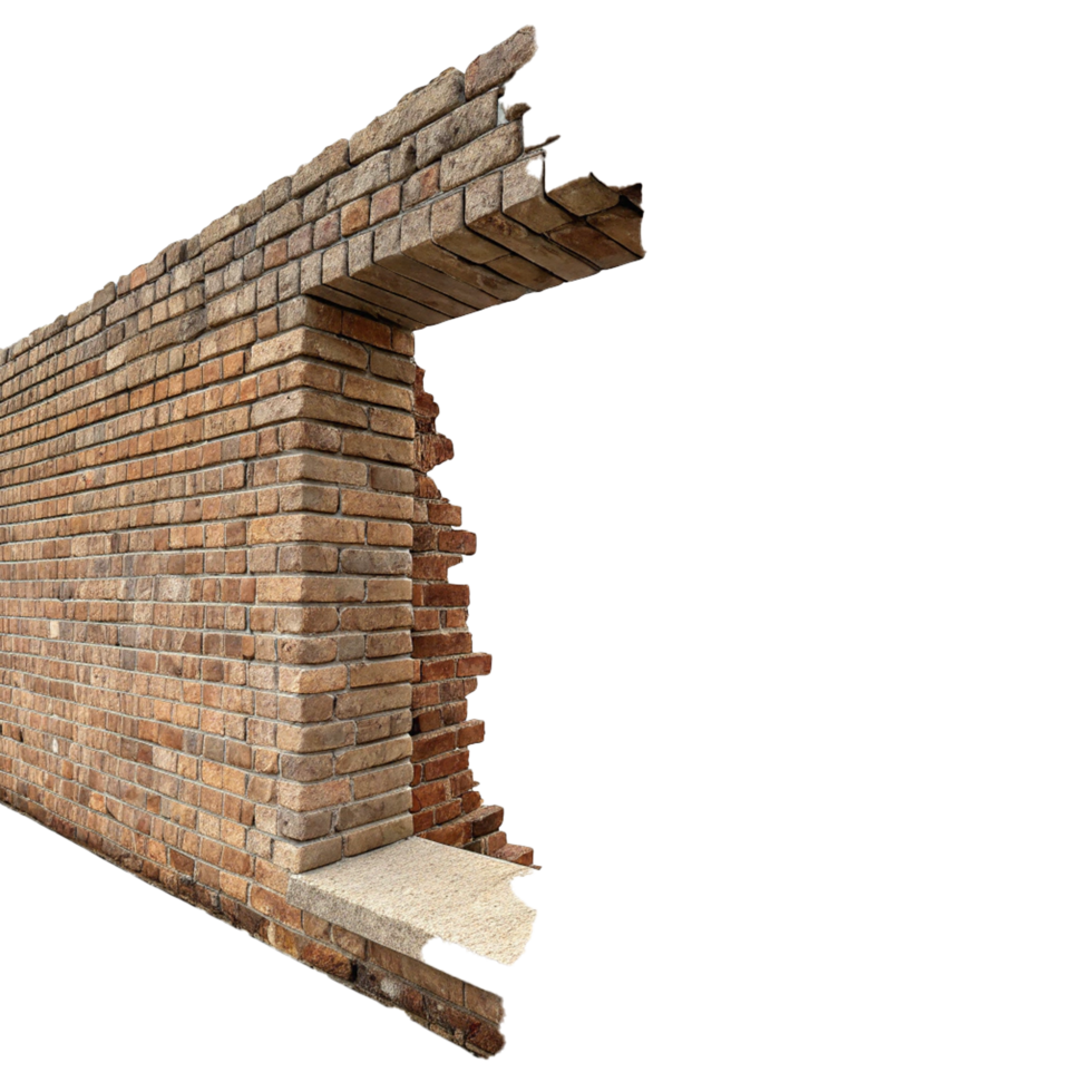 Brick wall and open gap png