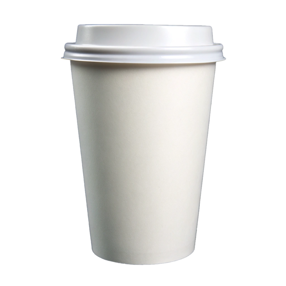 Blank White Disposable Paper Cup Mockup Ideal for Branding and Design png