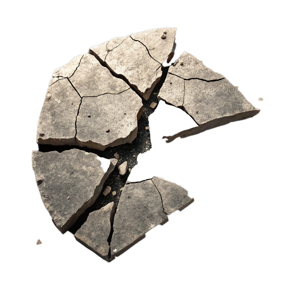 Broken concrete pile png
