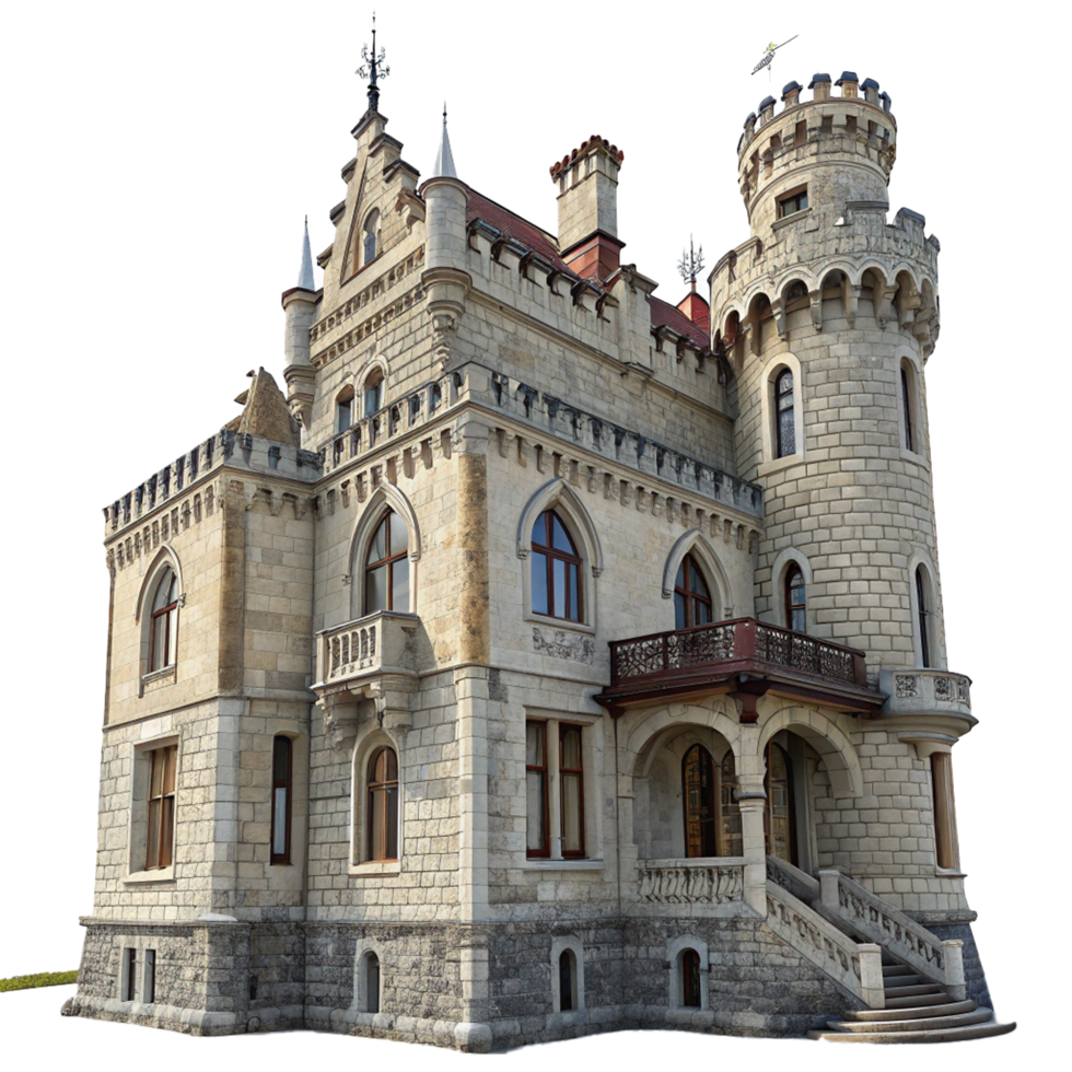 Realistic castle house png