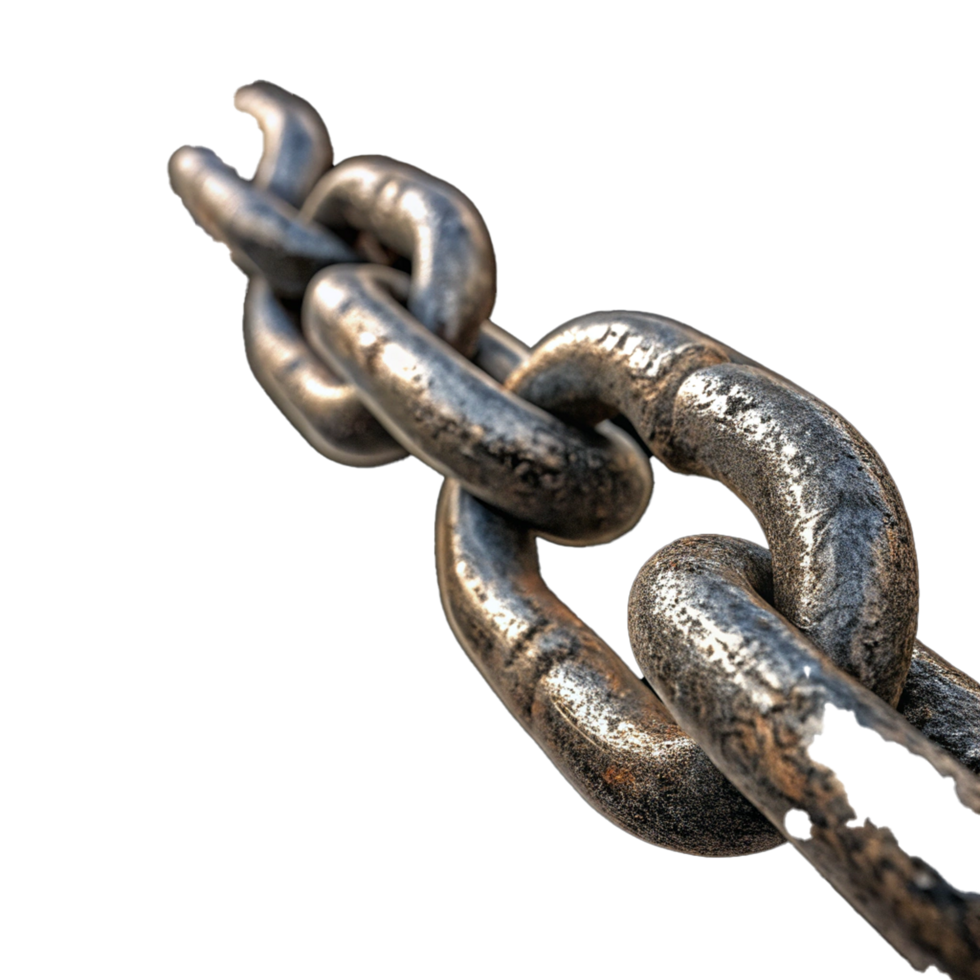 Closeup of a shiny metal chain png