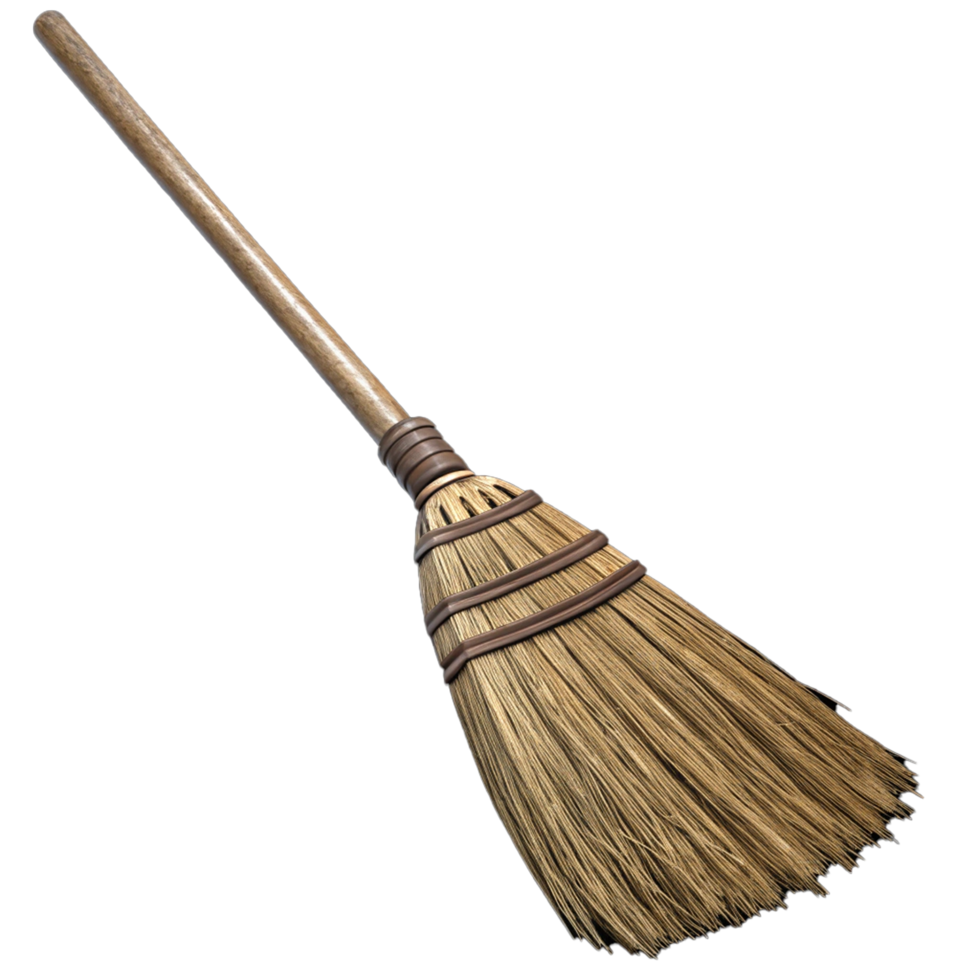 Realistic broom on transparent background png