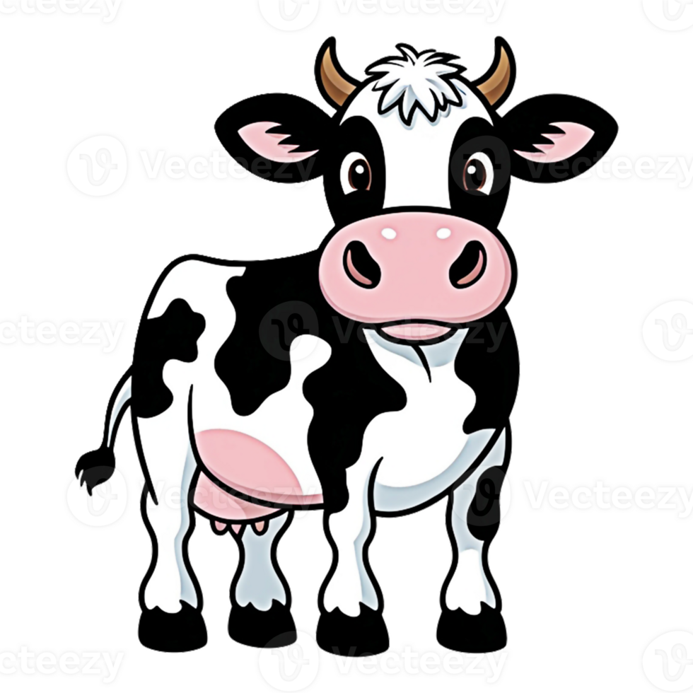 cartoon cow on transparent background design png