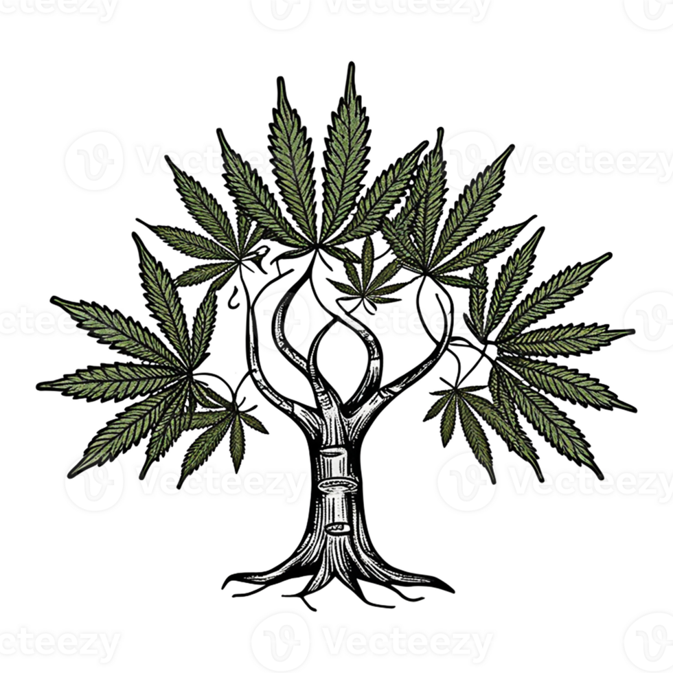a marijuana tree with leaves on it, transparent background png