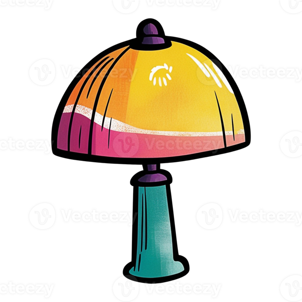 a lamp with a colorful top and base png