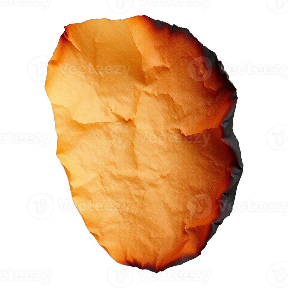 burnt paper on transparent background png