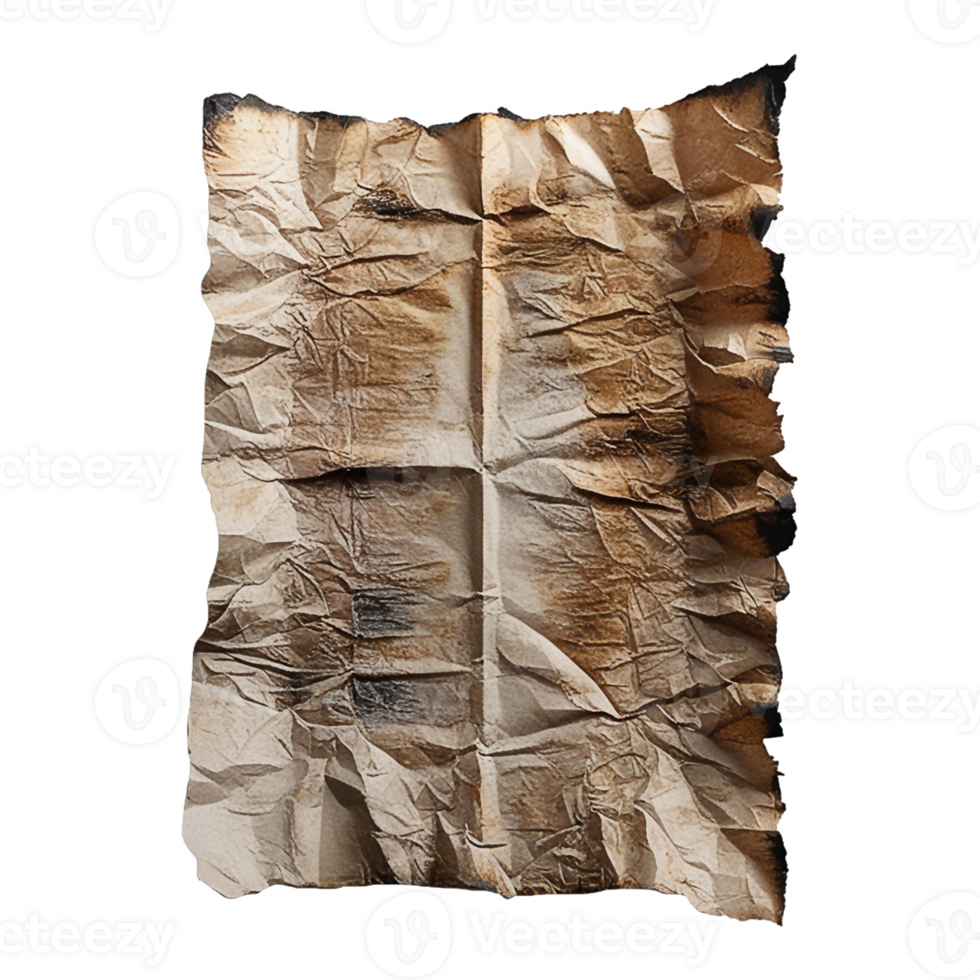 burnt paper on a transparent background png