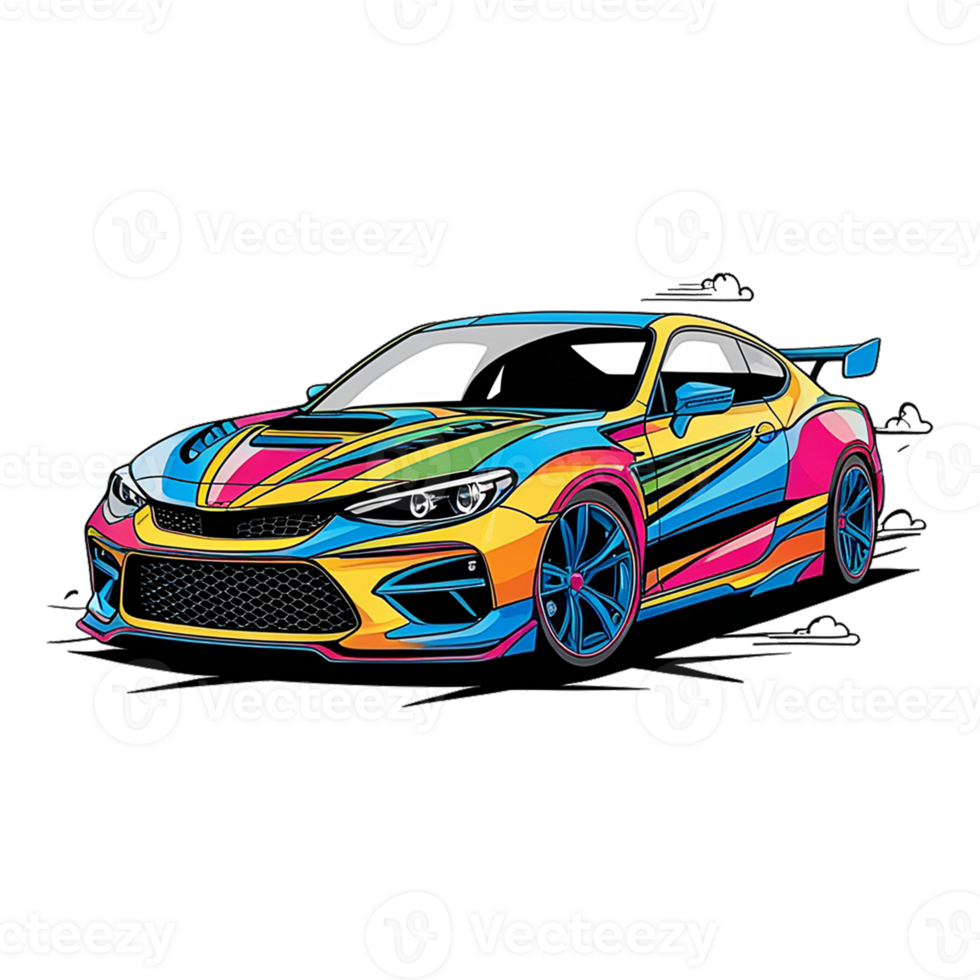 colorful car design transparent background png
