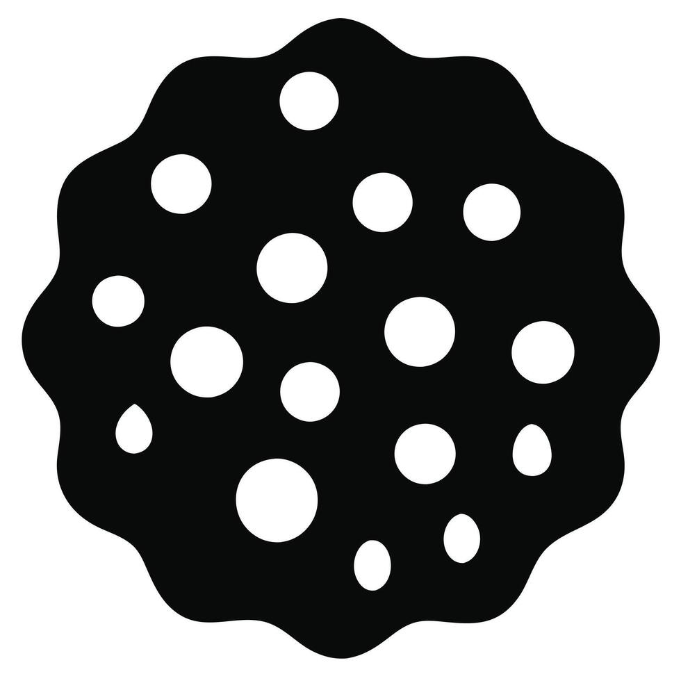 a black and white illustration of a cookie vector