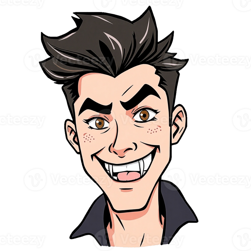 cartoon man with a smile on his face png