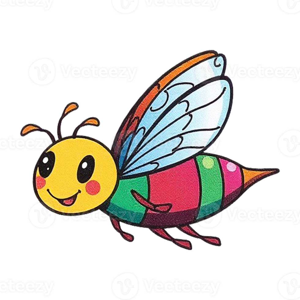 cartoon bee, transparent background png