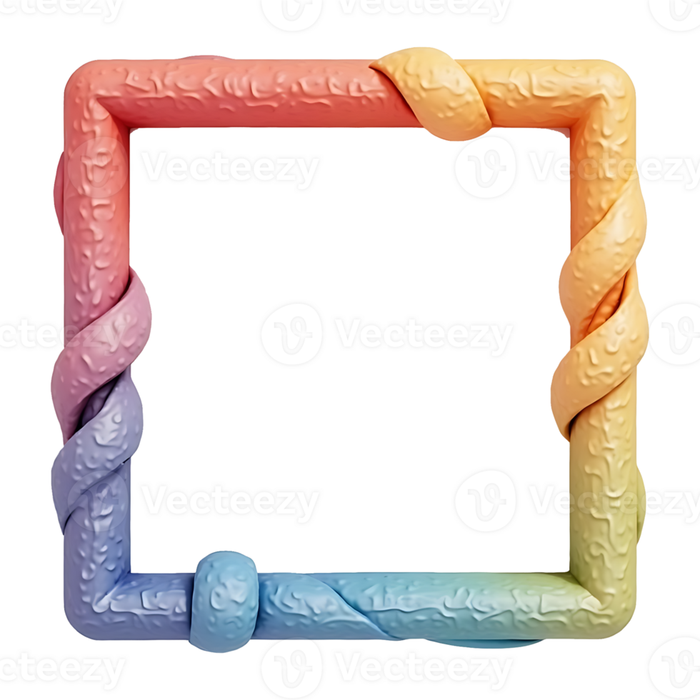 a rainbow colored frame with a knot on it png
