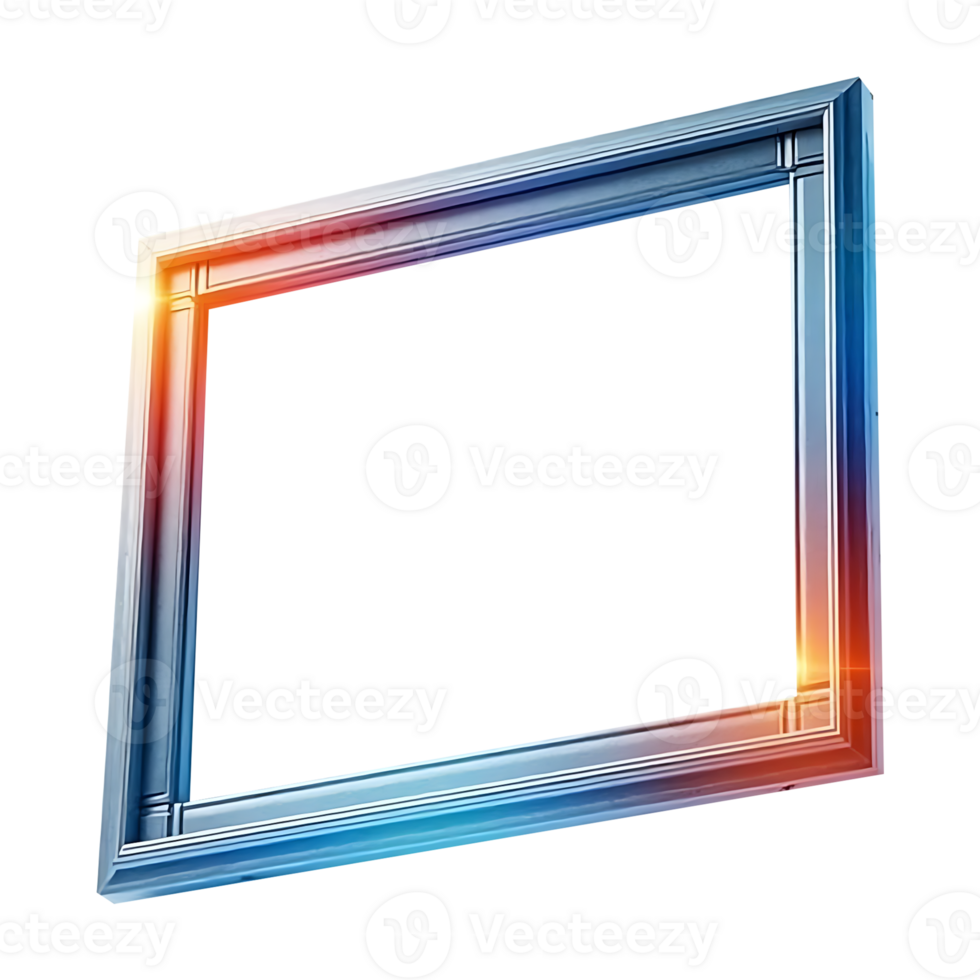 a blue and orange frame on a transparent background png
