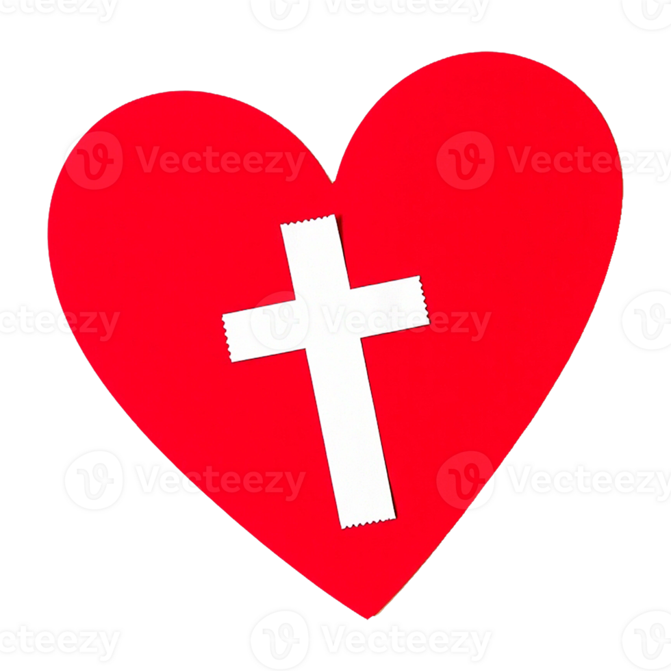 heart with cross design transparent background png