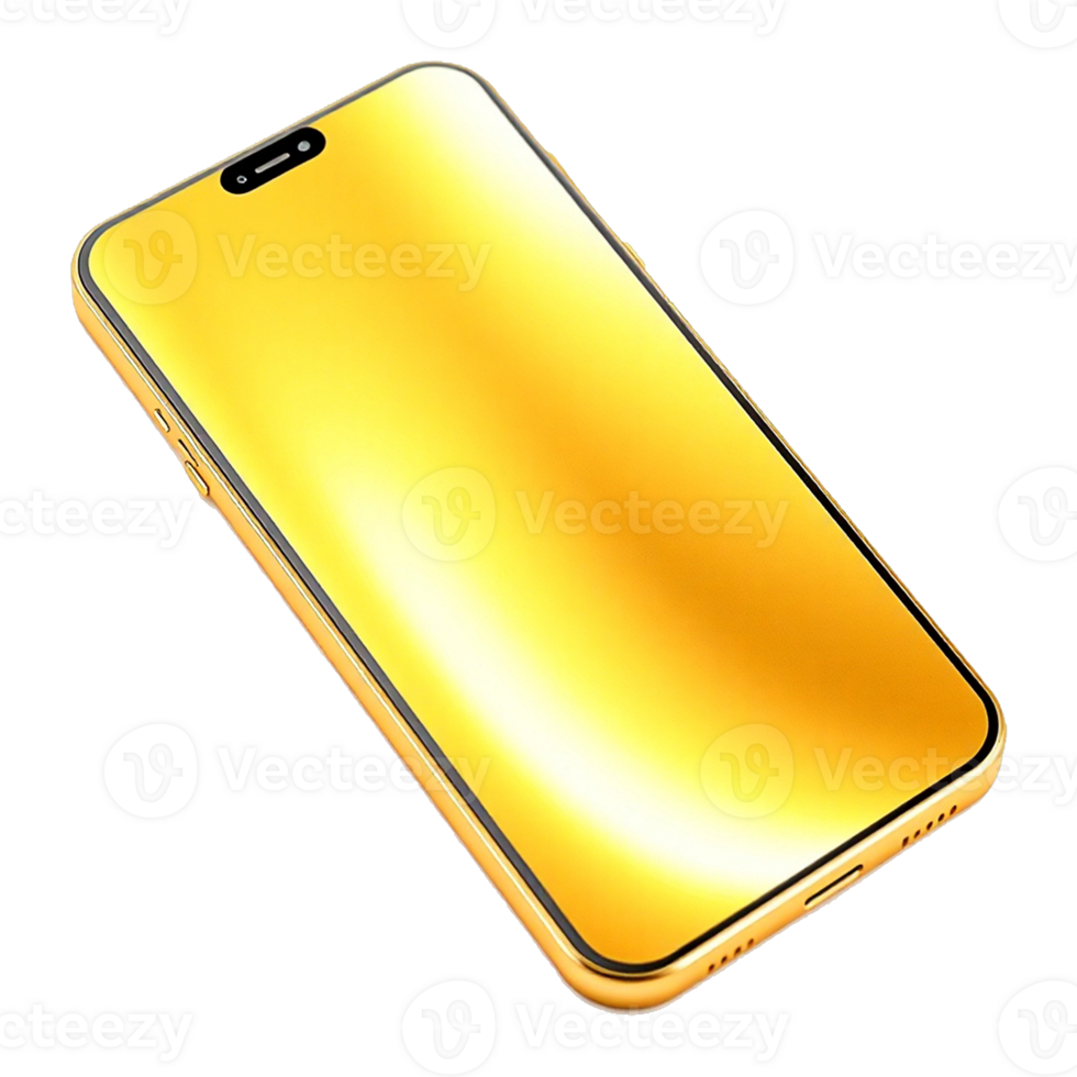 golden iphone x on transparent background png