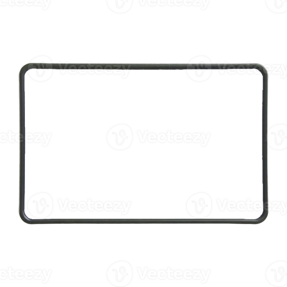 a black frame with a white border on a transparent background png