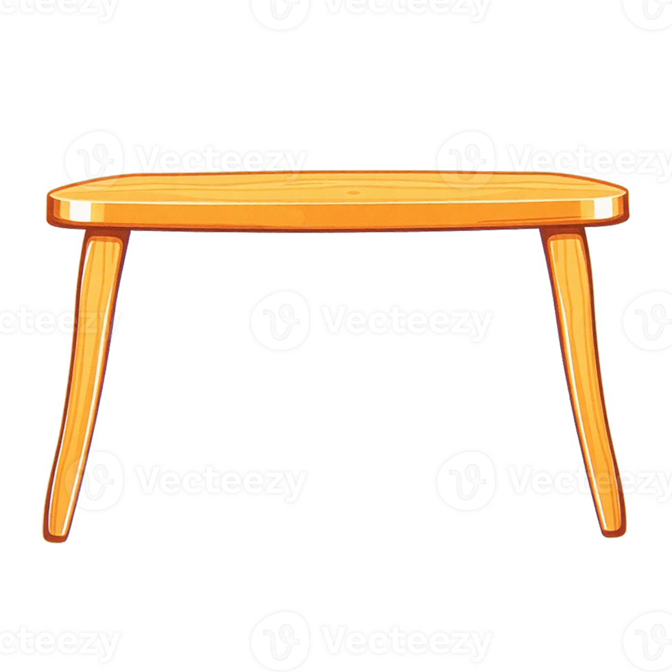 wooden table icon, cartoon style transparent background png
