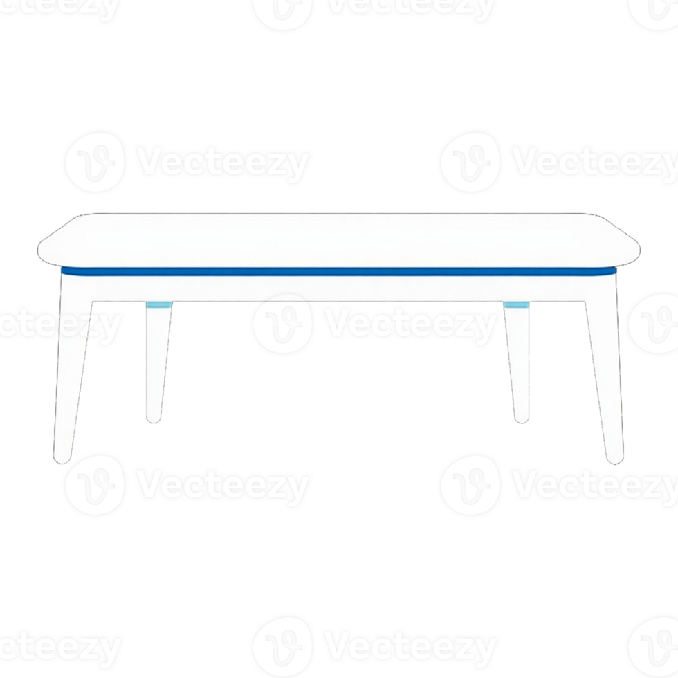 table with blue stripe on transparent background png