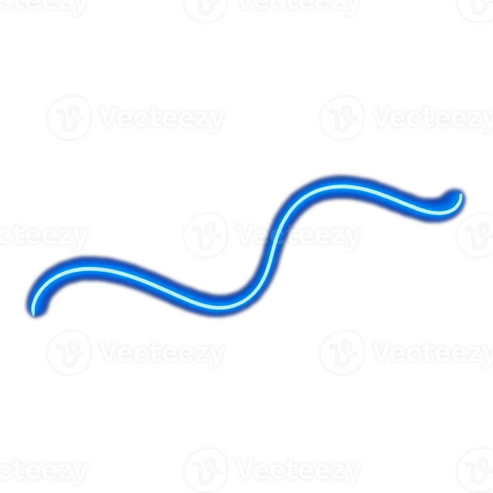 a blue neon wave on a transparent background png