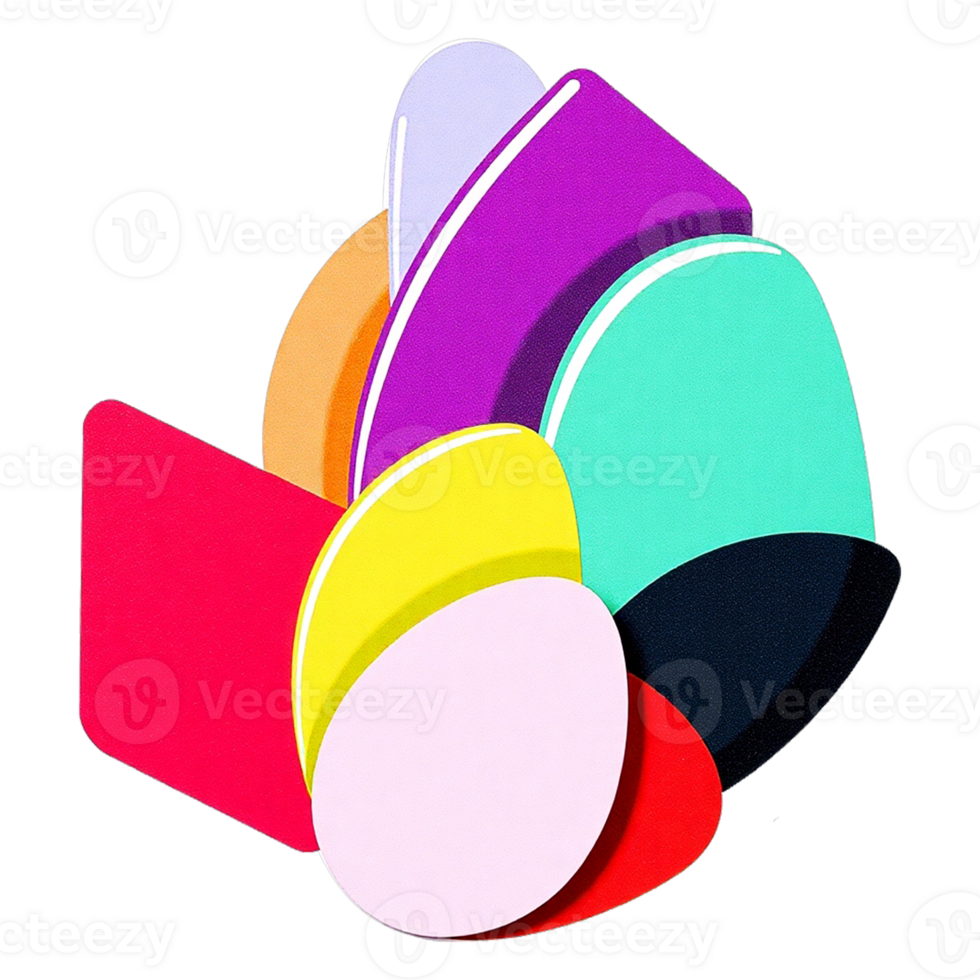 a colorful abstract shape with a transparent background png