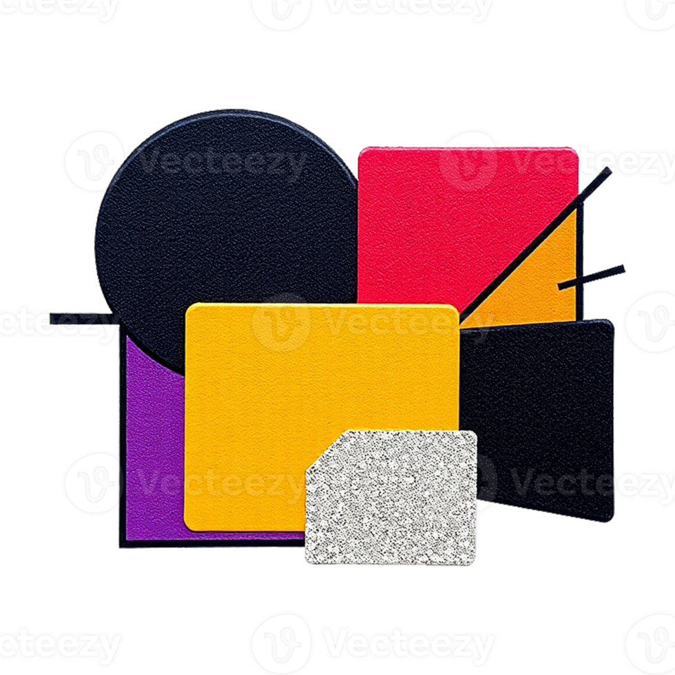 a colorful set of squares and triangles on a transparent background png