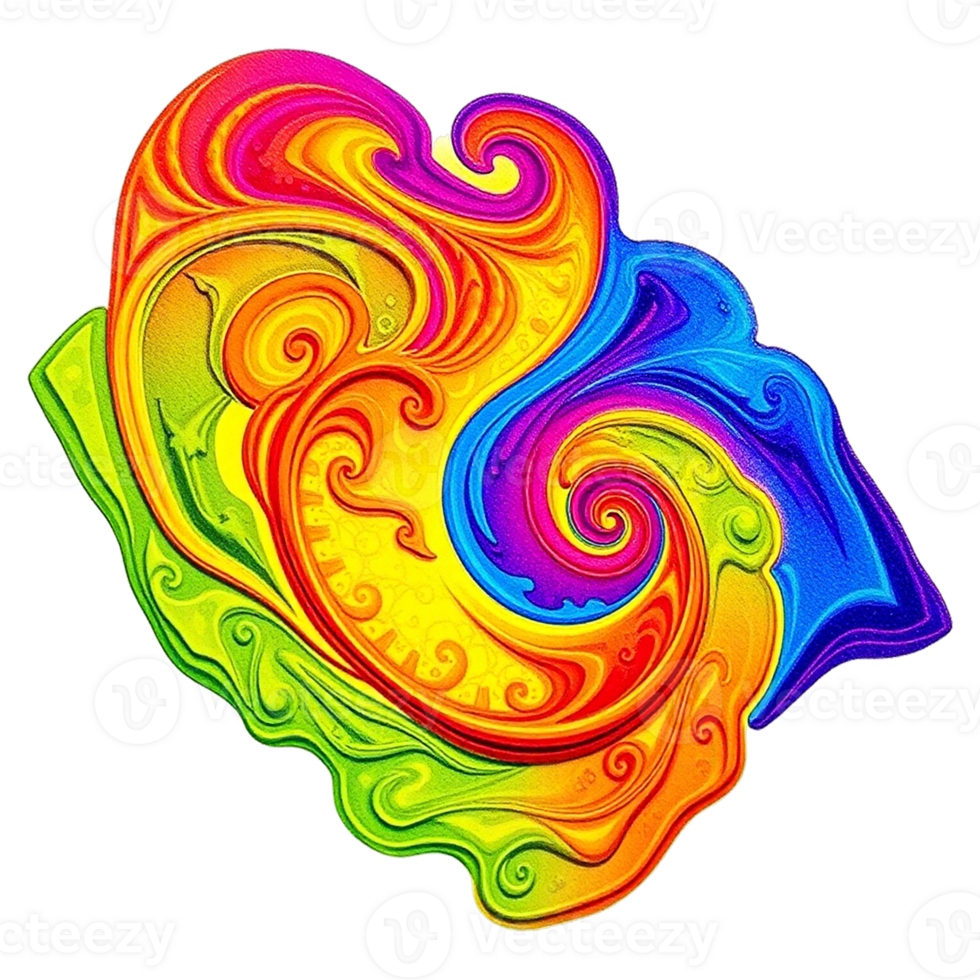 rainbow swirls, transparent background, colorful swirls png