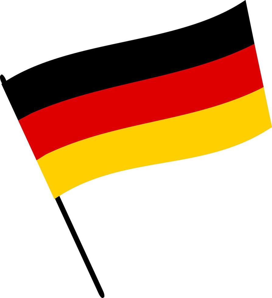 The national flag of Germany on flagpole. vector