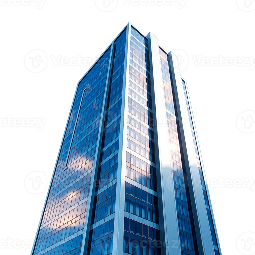 high rise building with windows on transparent background png