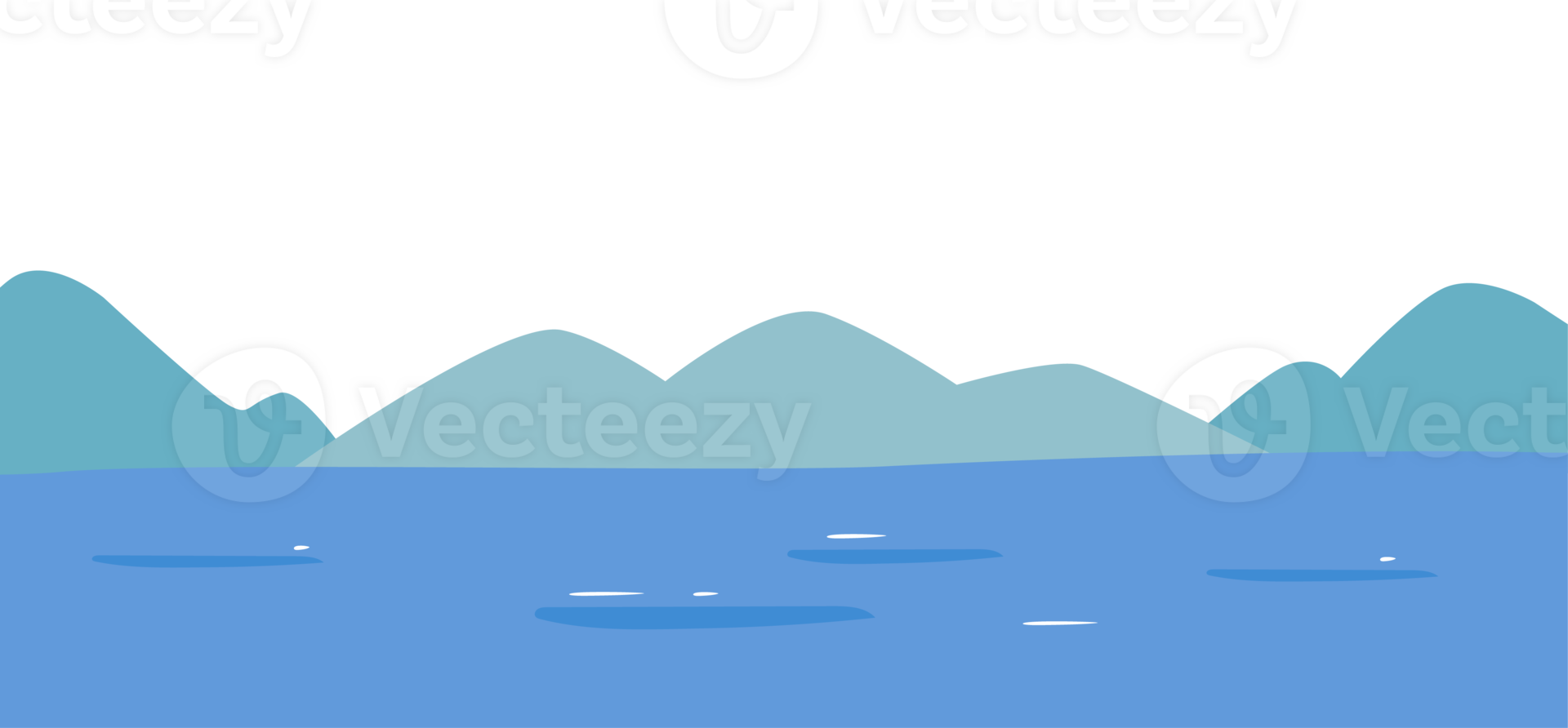 Scenic Lake with Mountains and Clouds png
