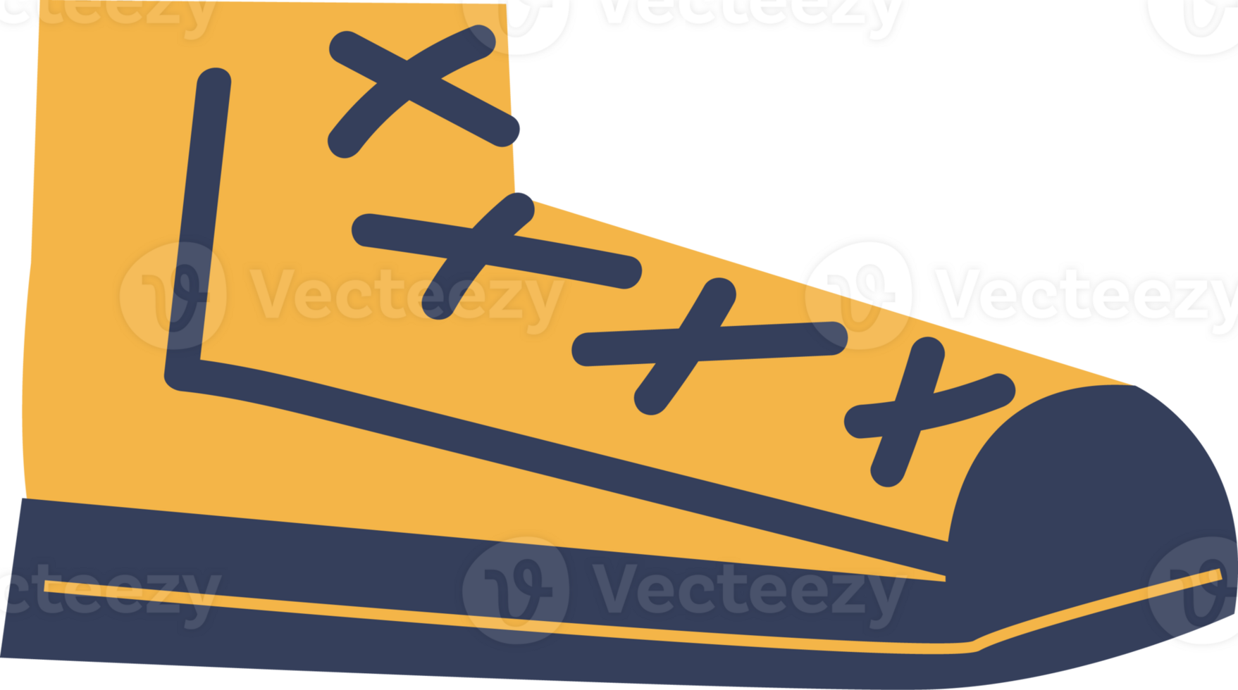 Yellow High-Top Sneaker - Flat Illustration png