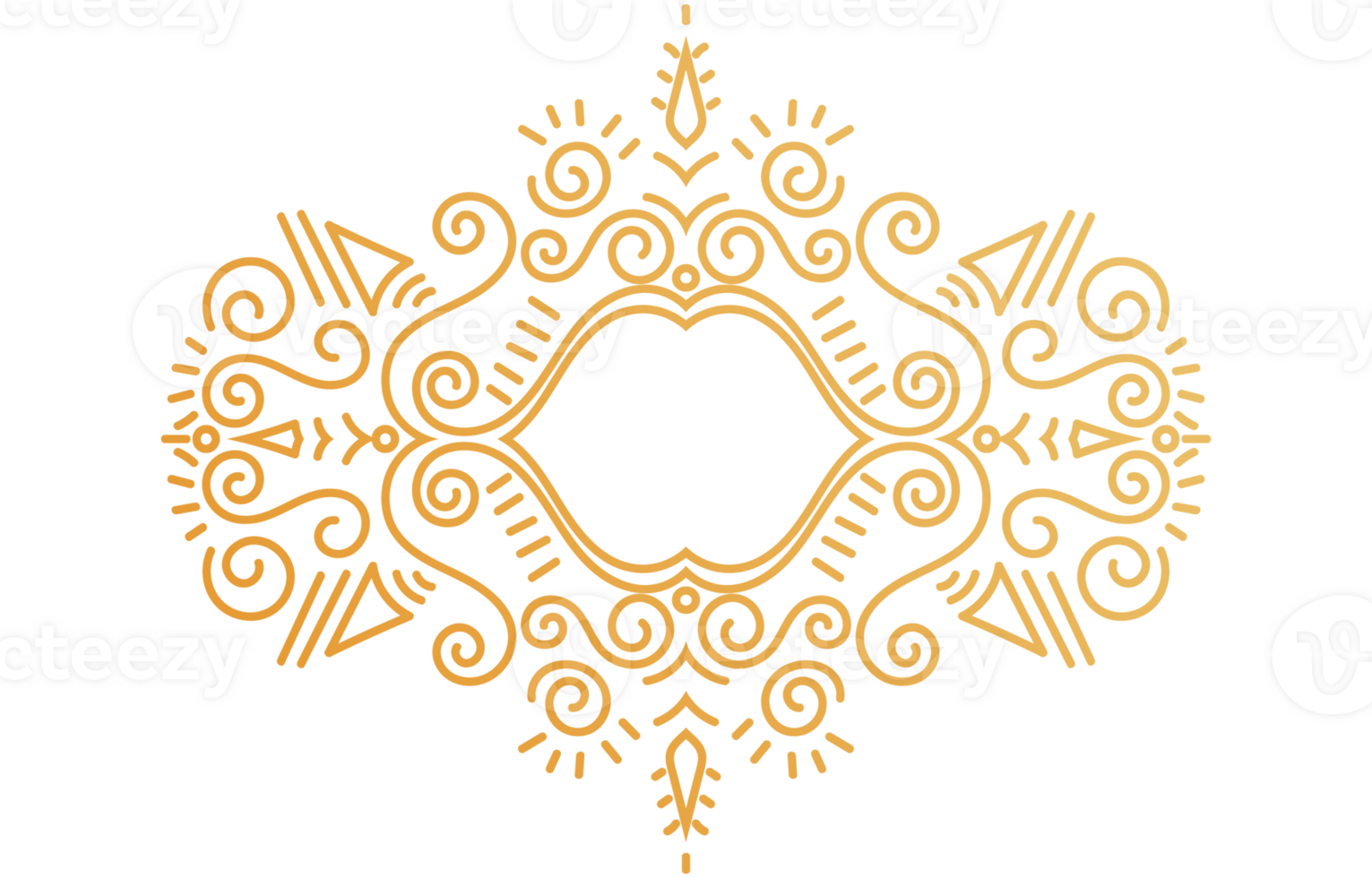 Luxurious golden ethnic tribal patterns png