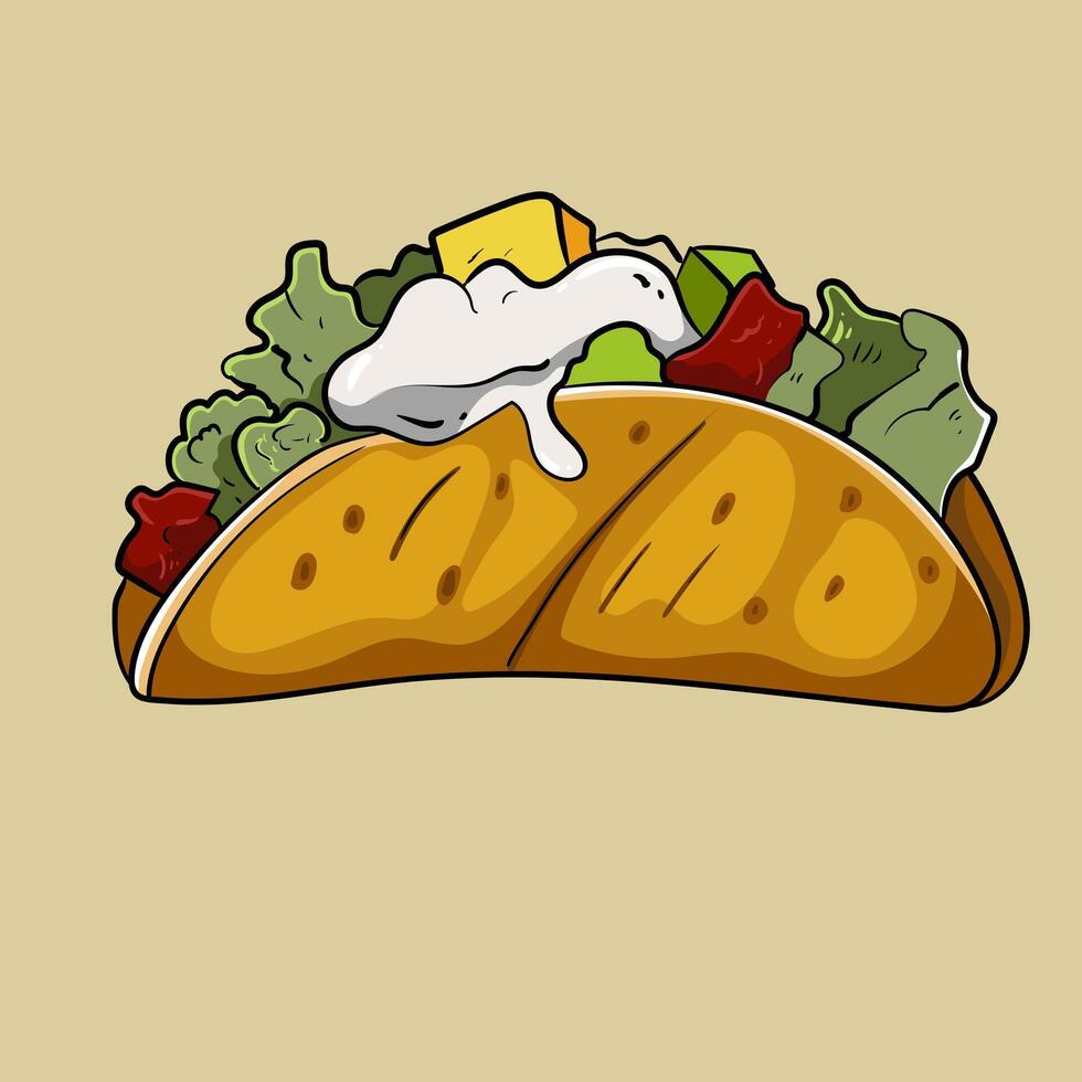 Grilled Beef Tacos American Isolated background vector