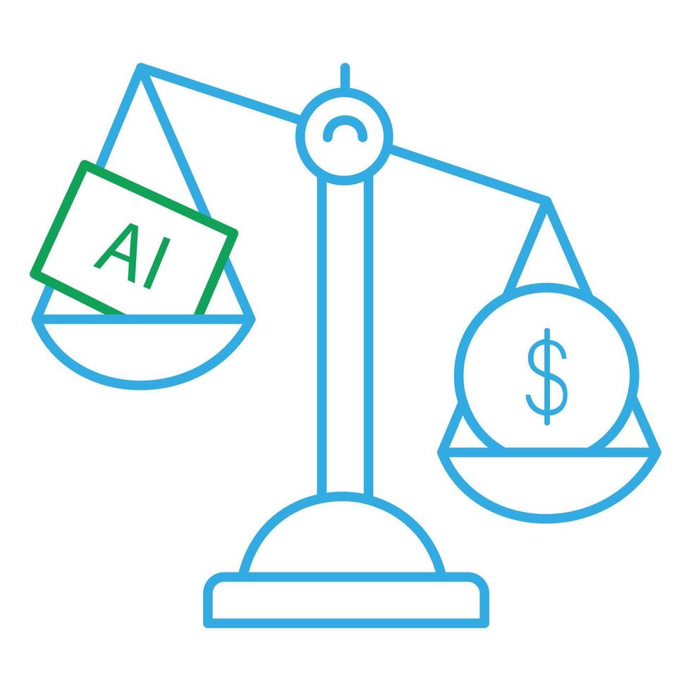 AI and Money Digital Finance Icon Design digital banking, automation, smart technology vector