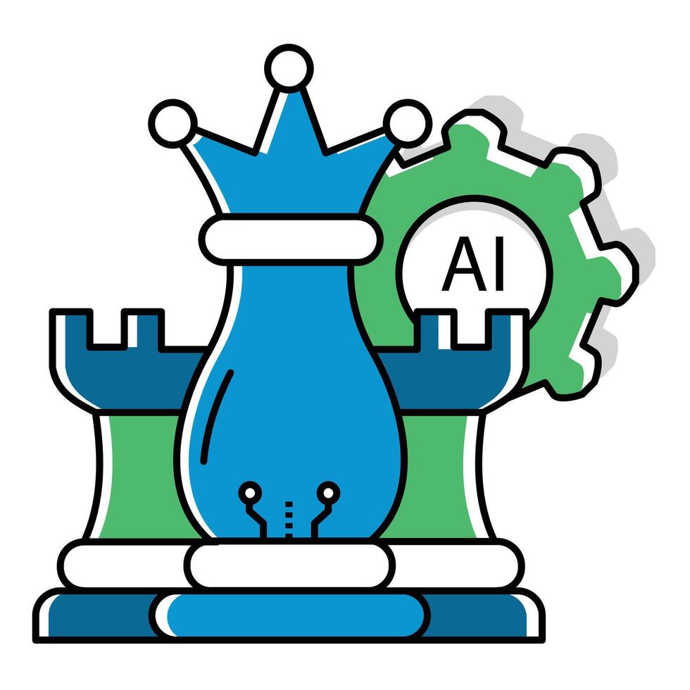 Goal-Oriented Business Strategy Ai Automation Icon Design vector